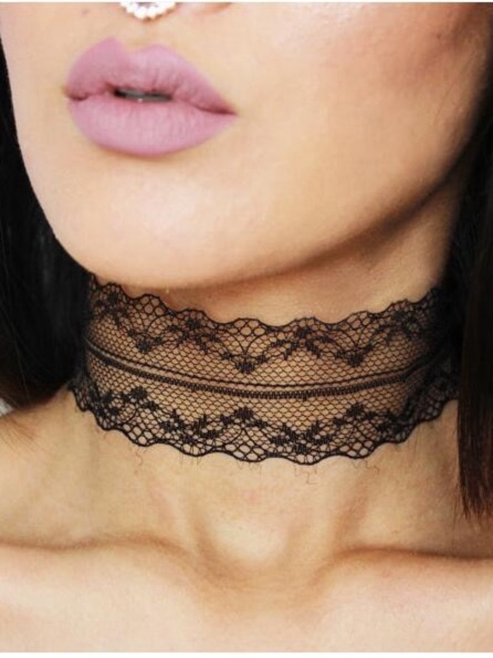 Lace Choker Necklace Women Color Black